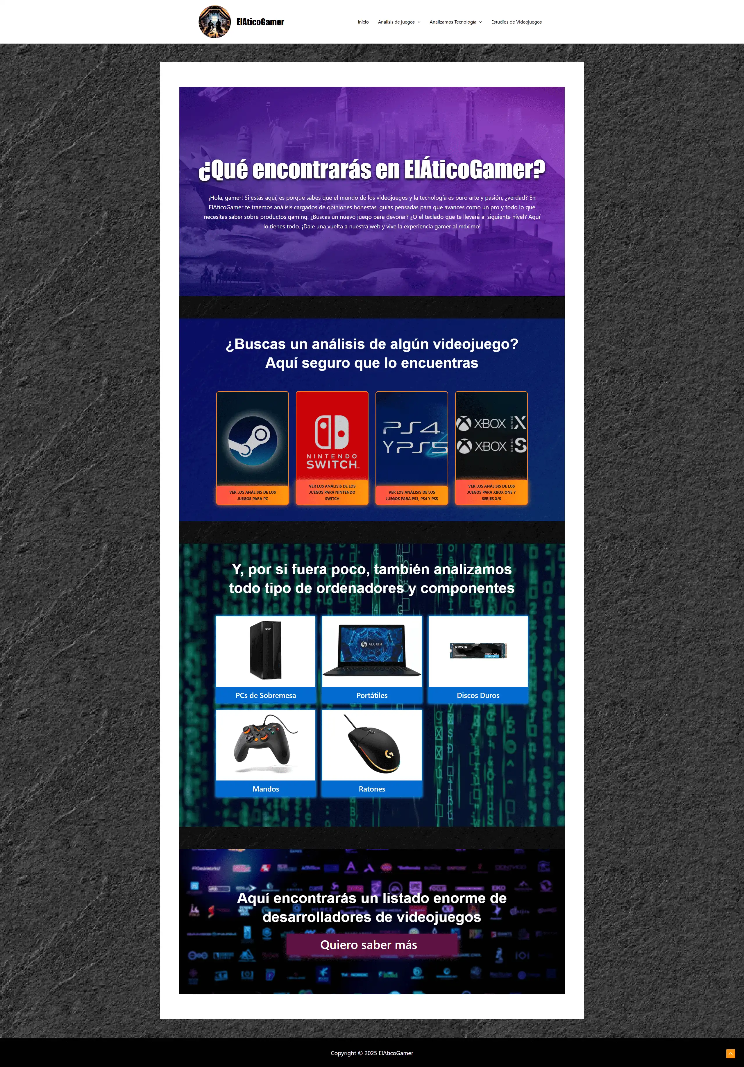 Web de analisis de videojuegos